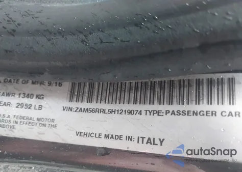 2017 Maserati Quattroporte S Q4 Granlusso из США, поврежденный, VIN ZAM56RRL5H1219074